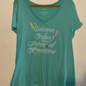 Unicorn Today Mermaid Tomorrow Torrid Size 4 Shirt